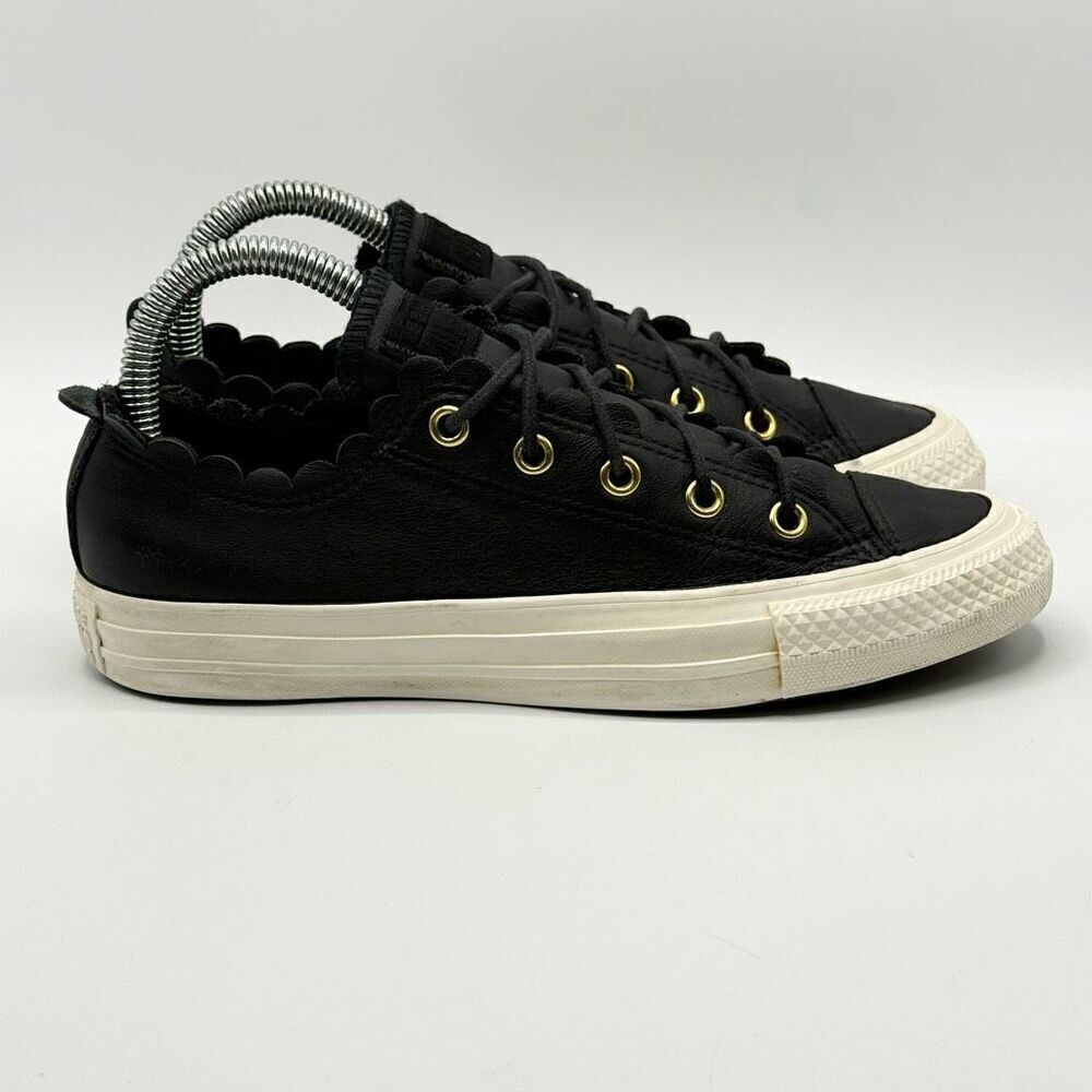 Converse CTAS Ox Frilly Thrills Black Gold Egret Lace Up Women's Shoe US Size 6
